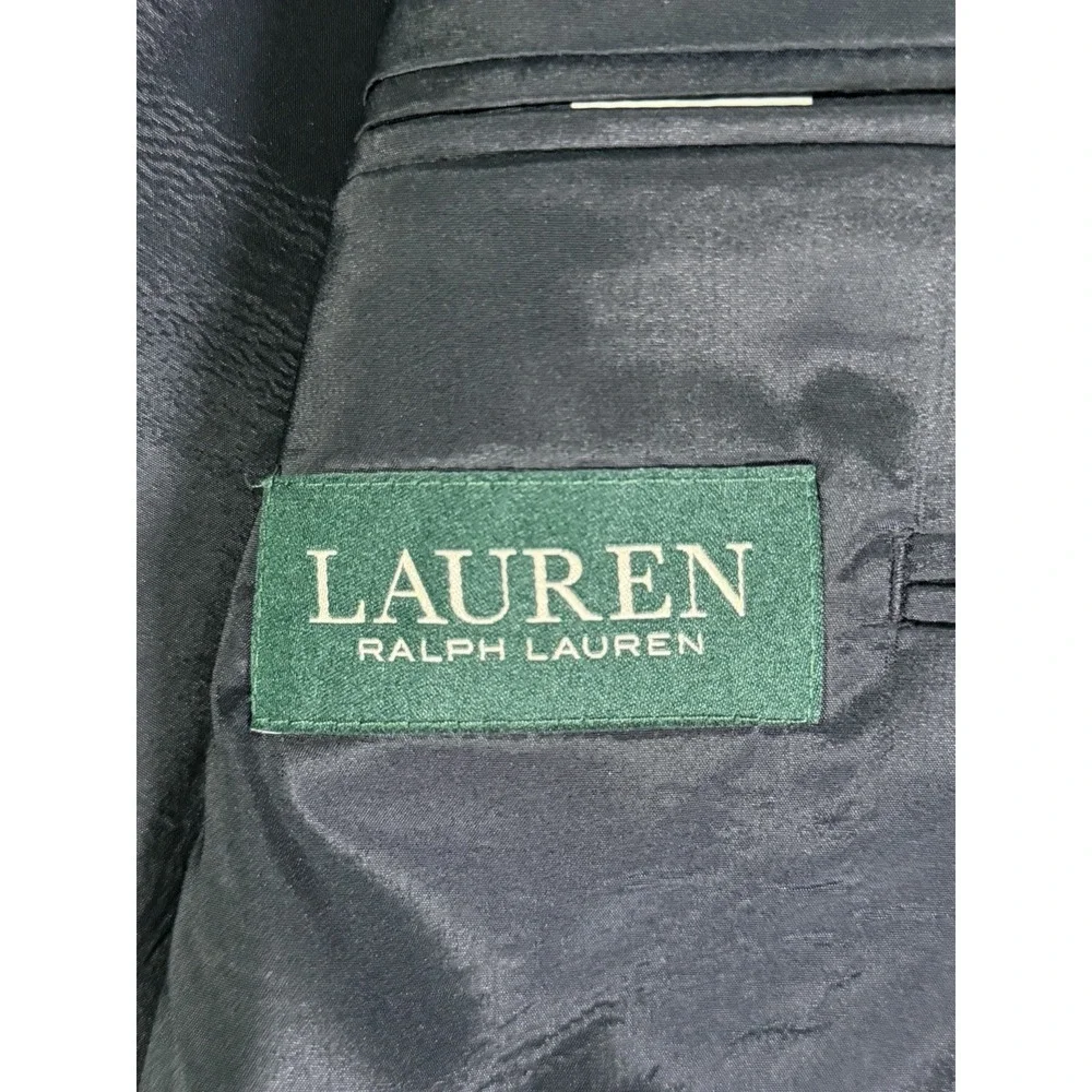 Lauren Ralph Lauren Mens Blazer 44 R Navy Blue 100% Wool Gold Button Sport Coat